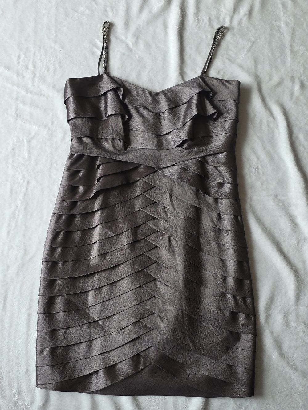 Metallic Charcoal Layered Bodycon Dress - Women